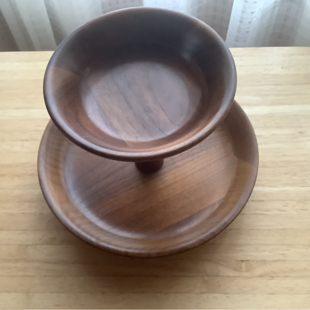 Fitzhugh wooden MCM serving dish